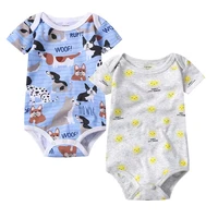 2 pcs set baby bodysuit fashion 1pieceslot newborn body baby short sleeve overalls infant boy girl jumpsuit kid clothe