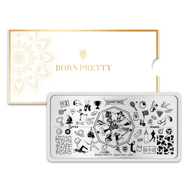 Прямоугольная пластина для стемпинга BORN PRETTY нержавеющая сталь баскетбола