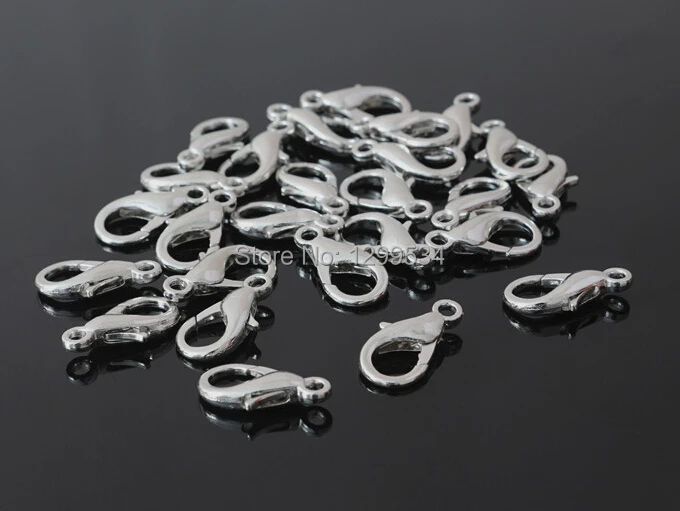 200 шт. застежки карабины с родиевым покрытием 12 х6 мм|lobster clasp|clasps for necklacesdiy accessories |