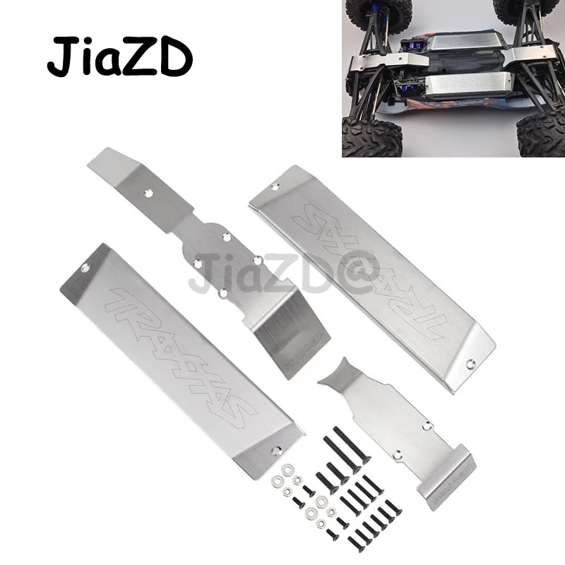 Silver Protection plate for 1:10 Scale Traxxas SUMMIT E-REVO Metal Protection Plate Armor Chassis Protect - Color: Silver