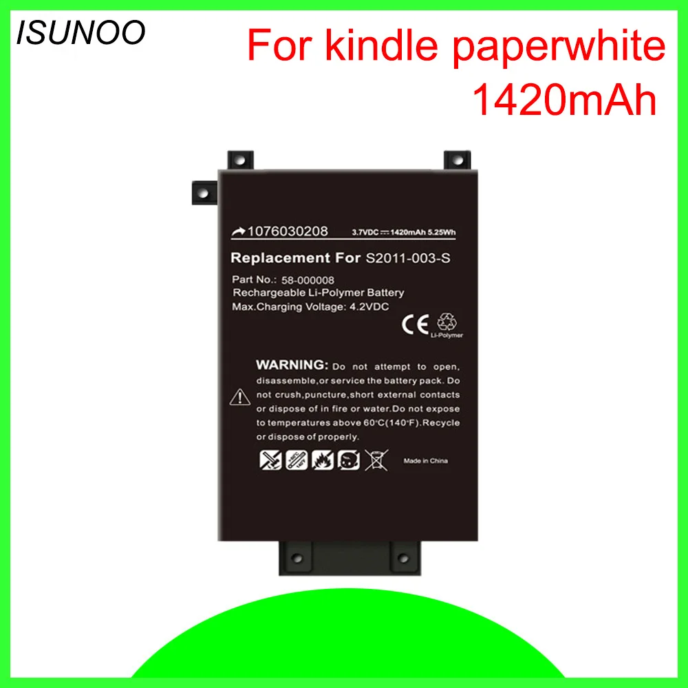 Замена аккумулятора ISUNOO для amaon kindle PaperWhite S2011-003-S 58-000008 MC-354775-03 DP75SD1 | Мобильные