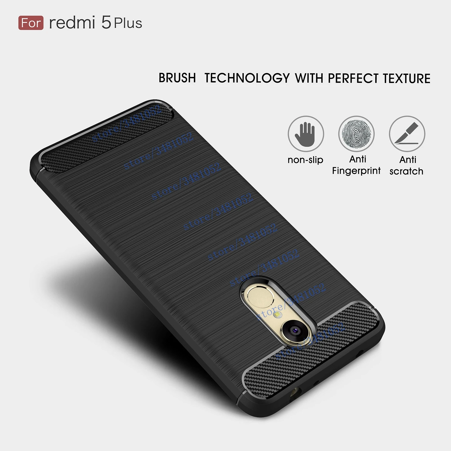 Роскошные модные Мягкие TPU чехол для Xiaomi Redmi 5 плюс красный mi5Plus углеродного