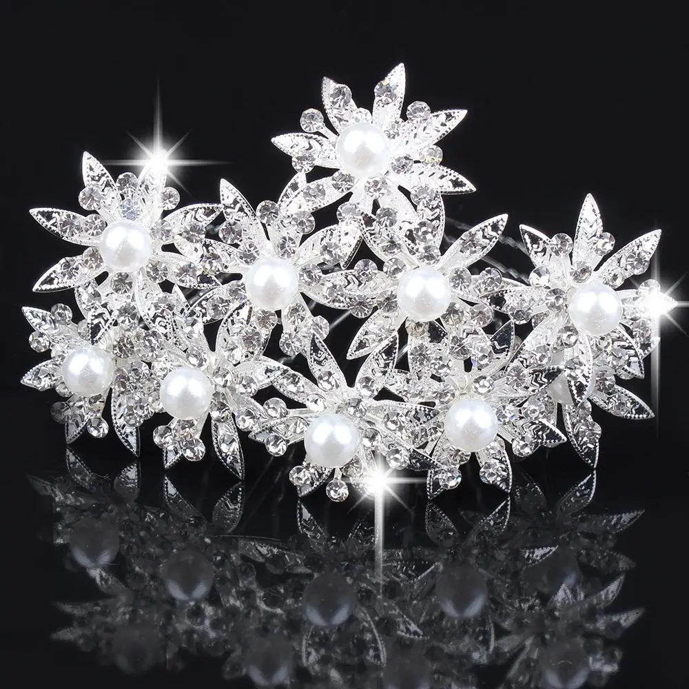 Новые модные свадебные аксессуары для волос белый жемчуг Хрустальный цветок