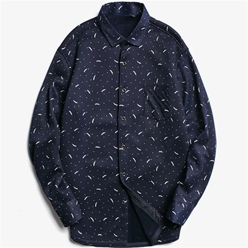 TOLVXHP 2018The new autumn spring men's shirt with thick printing long-sleeved Slim clothing casual warm zhang size | Мужская одежда