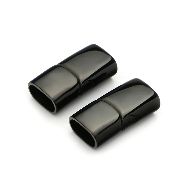 Black Mestylish 5 компл./лот 12*6 мм Нержавеющая сталь магнитная кожаный браслет с застежкой разъем для ручной DIY Аксессуары и украшения - Цвет: Black