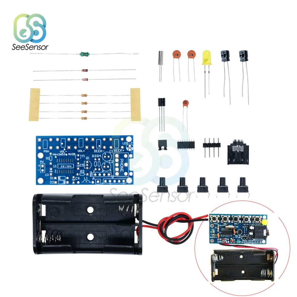Беспроводной Стерео FM радиоприемник модуль PCB DIY электронные наборы 76 МГц 108