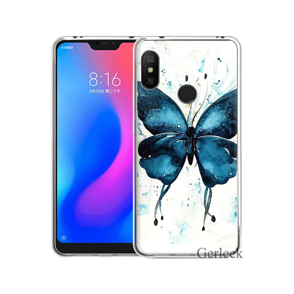 mobile Phone Case For Xiaomi Redmi Note 6 7 3 Pro 4 4X 5 5A Cover Blue Butterfly Bag Shell | Мобильные телефоны и