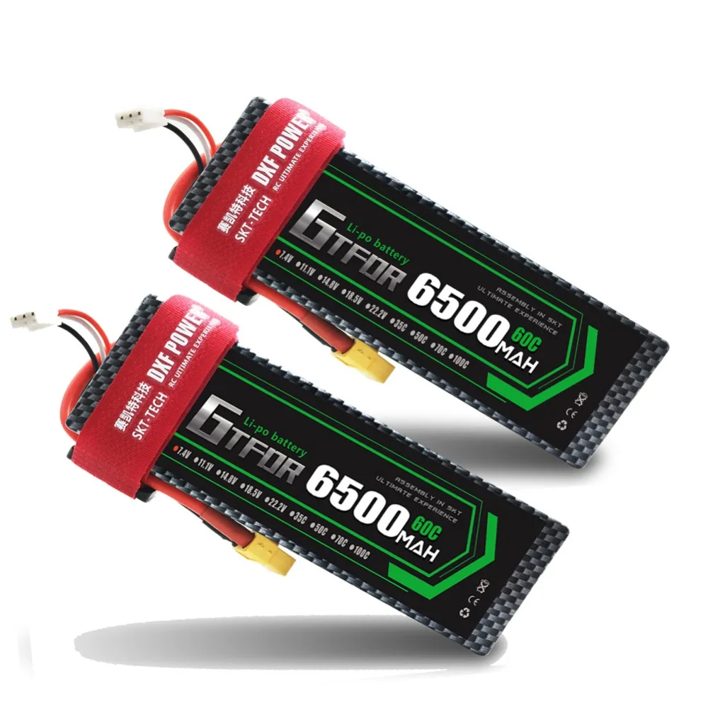 

GTFDR 2 RC battery Lipo 7.4V 6500mah 60C Max 120C 2S1P RC Lipo Battery hard case for RC 1/10 TRX Stampede Car Truck