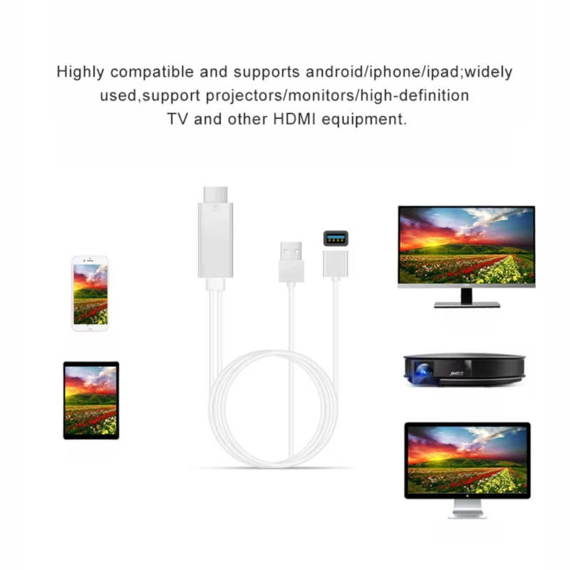 HDMI USB Wired TV Stick 1080P Full-HD Mirroring Cable For IOS OS System Tv stick for Iphone Samsung Smartphones Tablet |