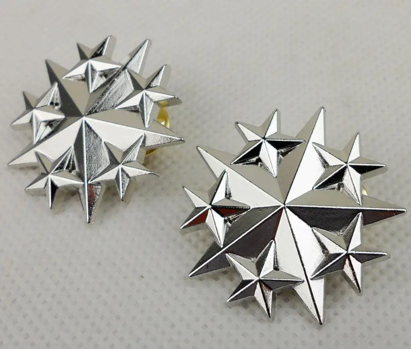 PAIR US Air Force General Officer Six Star Badge Pin Insignia |