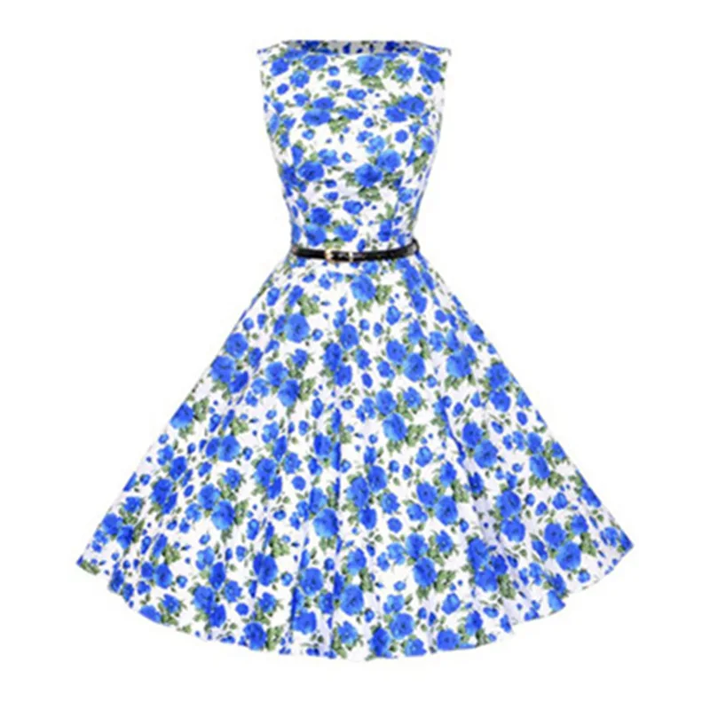 Женское винтажное платье в стиле Одри Хепбёрн с круглым вырезом|dress audrey|floral print