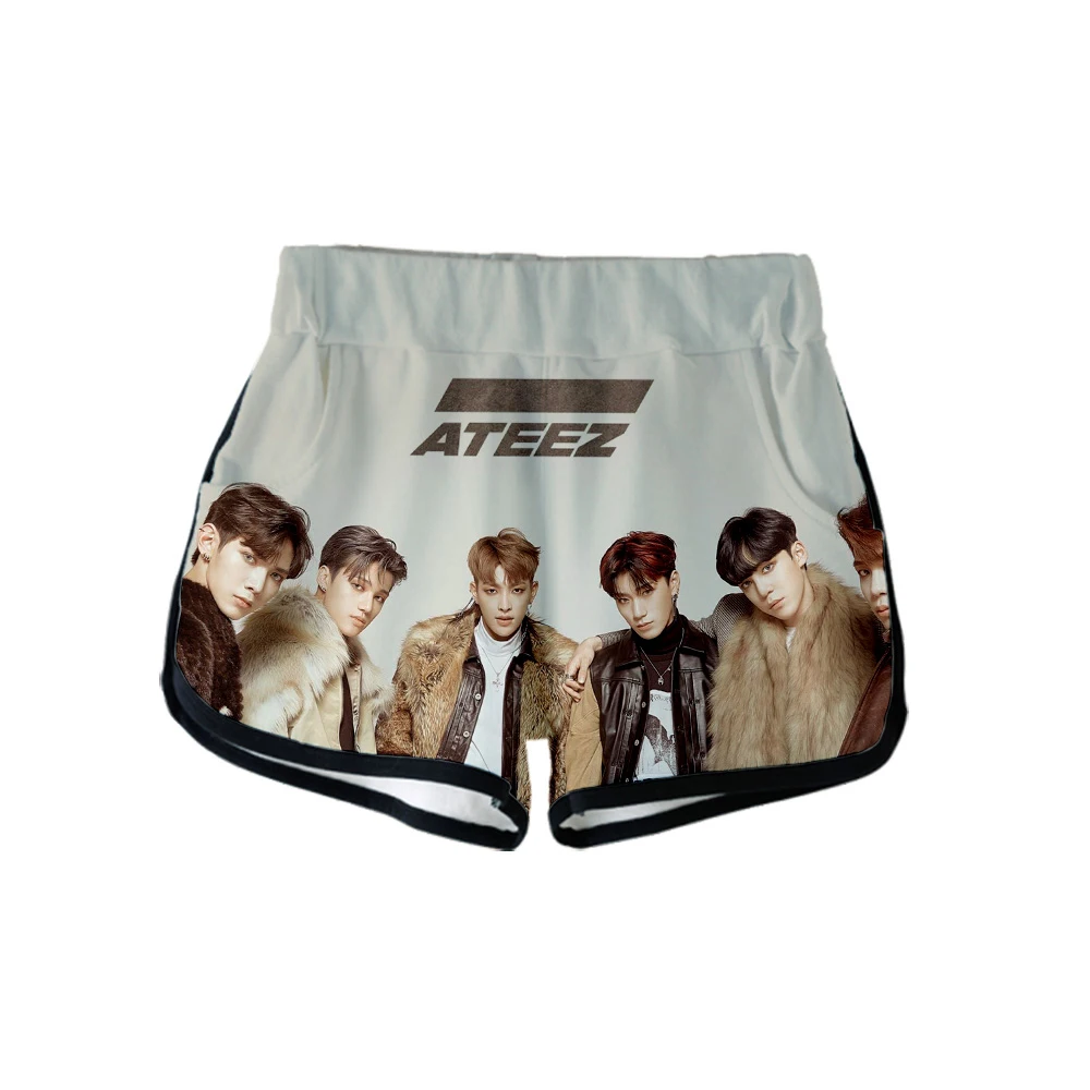 ATEEZ 3D печатных шорты для женщин Kpop модные в уличном стиле 2019 Лидер продаж