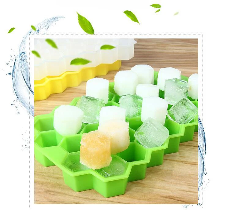 Honeycomb Shape Ice with Cover 37 Cubes Ice Tray Mold Storage Containers ice tray mold Kitchen Accessories GYH