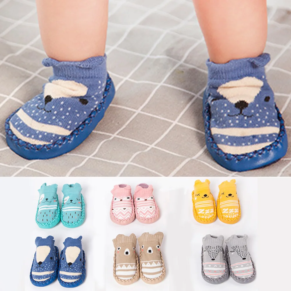 Baby Slipper Socks Toddler Boys Girls Anti-slip Warm Cotton Walking for 0-3 Years | Детская одежда и обувь