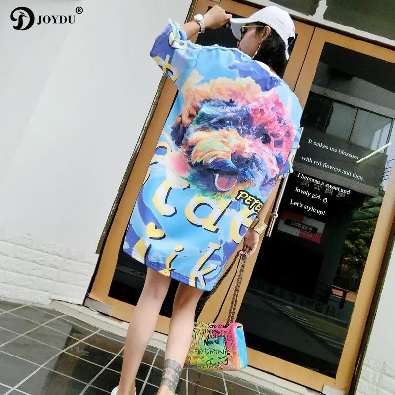 JOYDU взлетно посадочной полосы 3D с принтом собаки Harajuku летнее платье Женский 2018