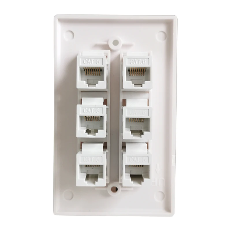 Female CAT6 6 портов RJ45 Ethernet Cat6 Keystone Женский к женскому настенная пластина в белом цвете для Северной Южной Америки сеть Лицевая панель - Цвет: Female CAT6