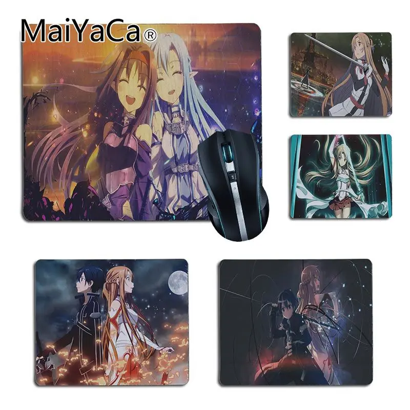

MaiYaCa Hot Sales Anime Sword Art Online Gamer Speed Mice Retail Small Rubber Mousepad Size 25x29cm 18x22cm Rubber Mousemats