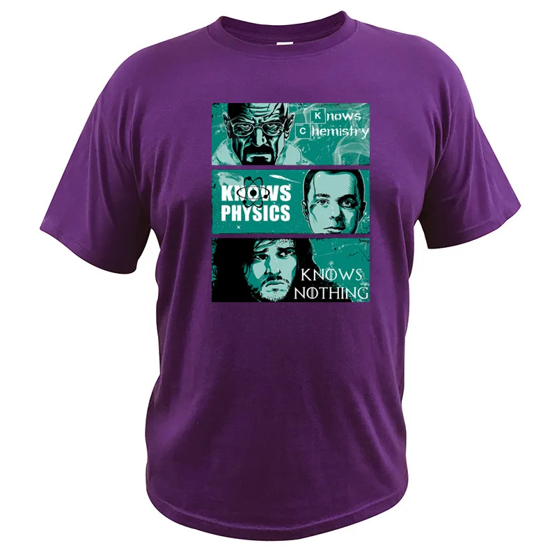 Футболка для химии Heisenber Know футболка «физика» Sheldon Cooper Tees Jon Snow Know Nothing Футболка Игра престолов - Цвет: Фиолетовый