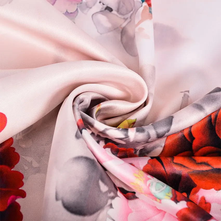 Женская шелковая шаль BYSIFA розовая шарф с двумя линиями модные аксессуары 2019| |