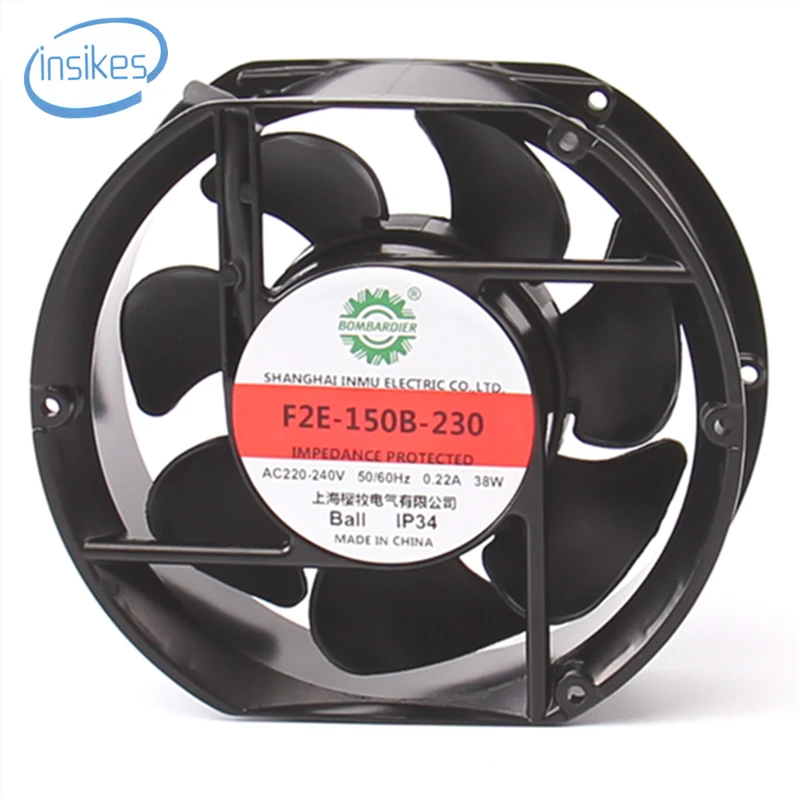F2E 150B 230 осевой вентилятор охлаждения AC 220 V 240 0.22A 38W 2600RPM 17250 17 см 172*150*50 мм 2 провода