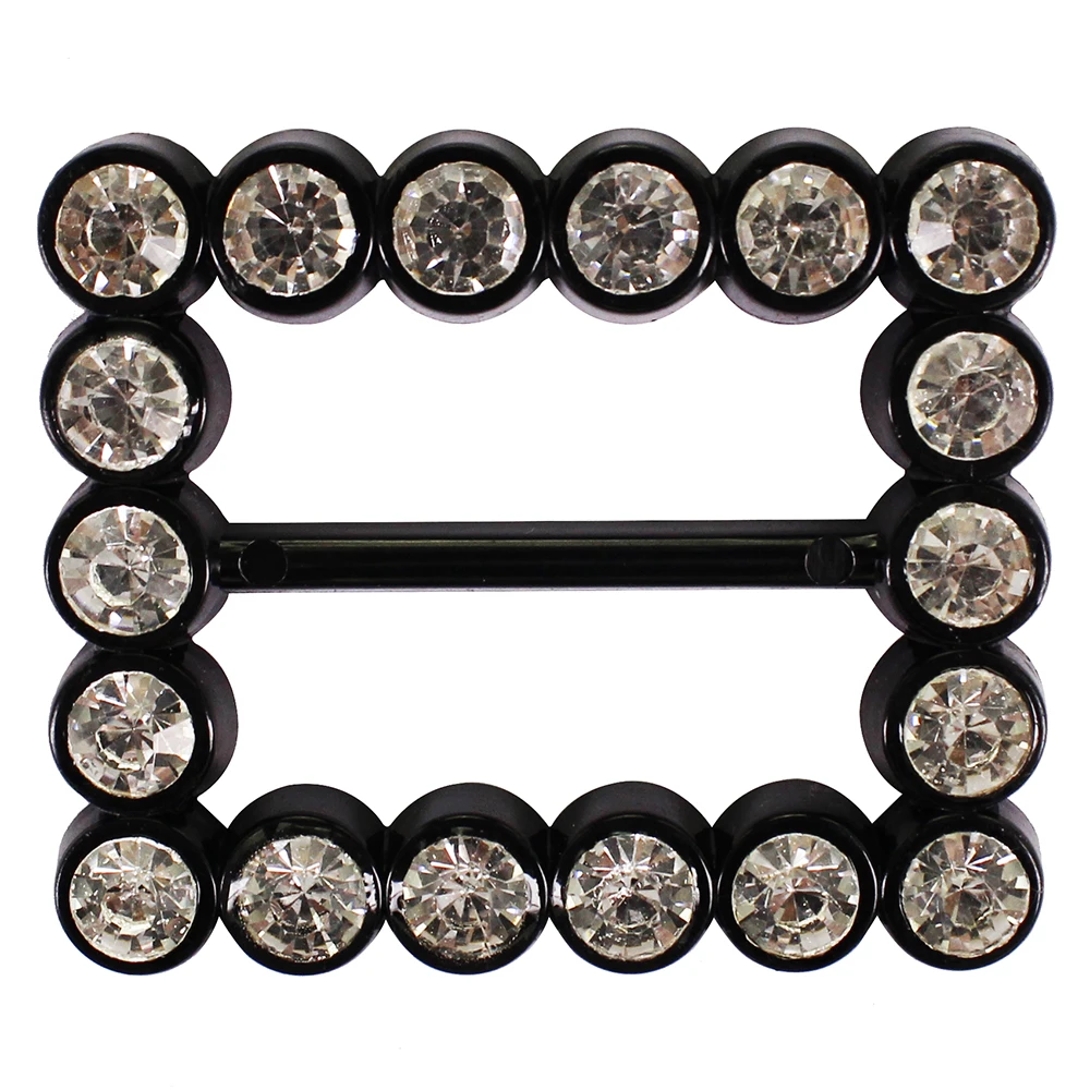 

20pieces Square Diamond Buckles Ribbon Slider Crystal Waistband Belt for Craft Bowknot Collar Sewing Accessories K512