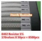 Комплект резисторов 0R  10M 0R-10M, 0402 SMD образец резистора Book 1%, допуск 170valuesx50 шт. = 8500 шт.