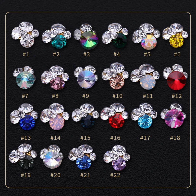10Pcs Shining Crystal Nail Rhinestones Colorful Red Blue Mixed Size DIY Accessories Tips 3D Art Decorstions | Красота и здоровье