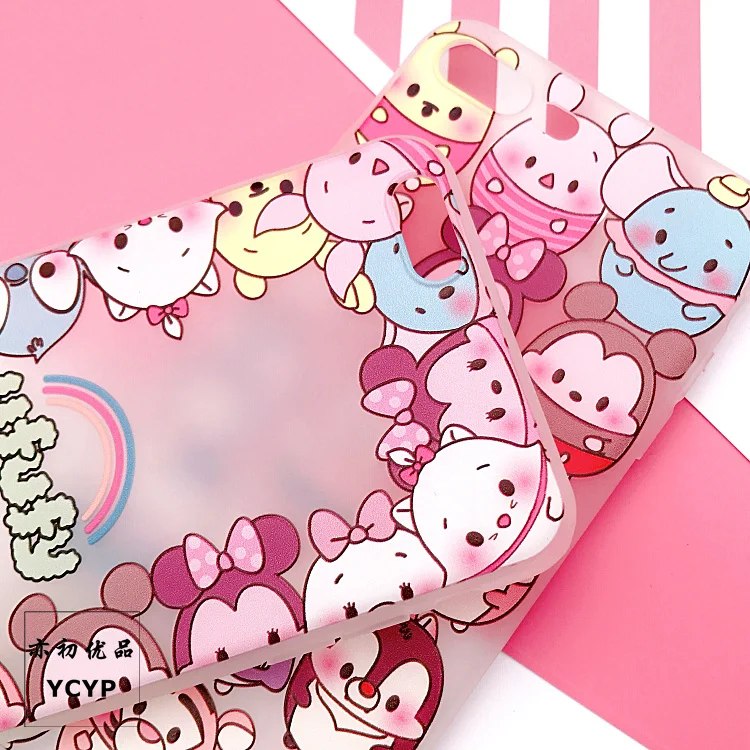 cute animal For iPhone 8 case &amp tempered glass color film for 7 6 6s plus mouse phone cover couple gifts 7plus |