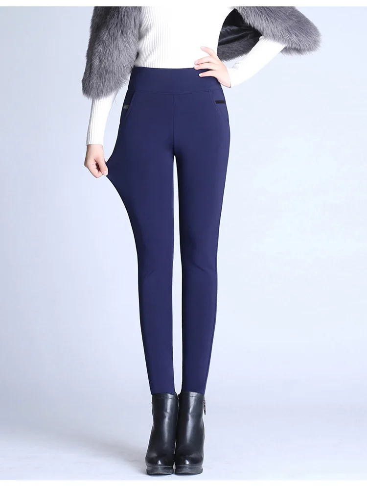 Высокая талия плюс бархатные теплые плотные леггинсы зимние женские обтягивающие флисовые узкие Брюки Большие размеры 5xl стрейч тонкие брюки женские