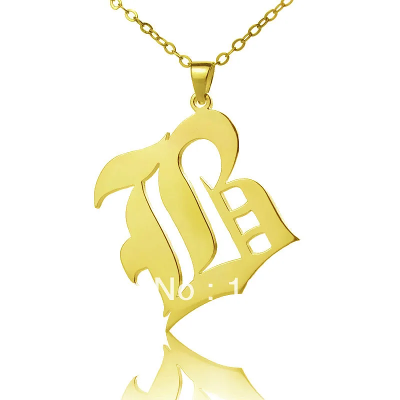 

AILIN Personalized Necklace 925 Silver Letter Necklace Customized Old English Font Custom Nameplate Necklace Christmas Jewelry