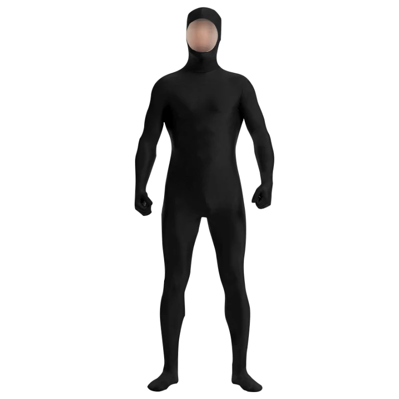 Ensnovo унисекс Zentai костюм для мужчин взрослый с открытым лицом всего тела спандекс