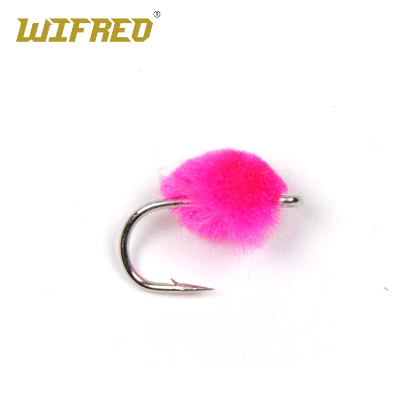 

Wifreo 10PCS 12# Egg Fly Hook Hot Pink Trout Fishing Flies
