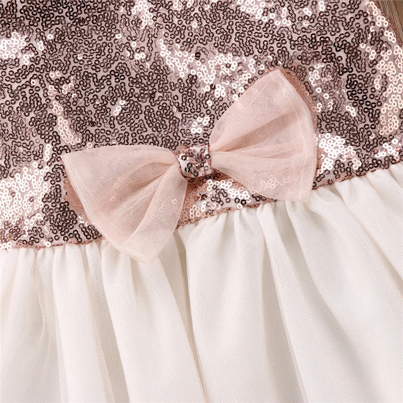 Emmababy 1-6Y Children baby girl fashion princess Sequins dress Kid bebe girls Bowknot Party Pageant Gown Dresses | Детская одежда и