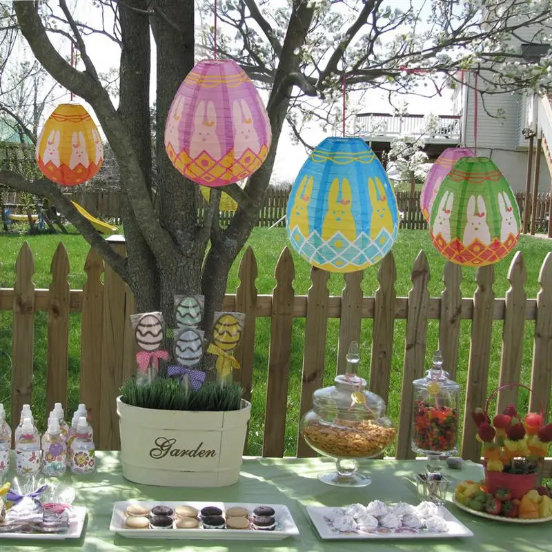 5pcs 10-Inch Easter Egg Paper Lantern Hanging Decoration Party For Home Wedding Holiday Decor | Освещение