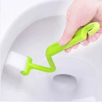 curved small bathroom toilet cleaning brush corner rim cleaner bent bowl handle computer brush hand holding brushes