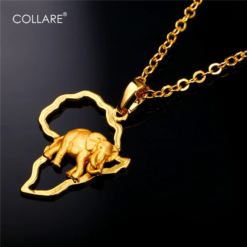 Колье с Африканской картой и подвесками Золотой/Серебряный цвет мужские