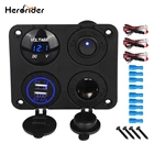Herorider двойная лампа для прикуривателя светодиодная цифровая лампа 12 В розетка 4 лампы