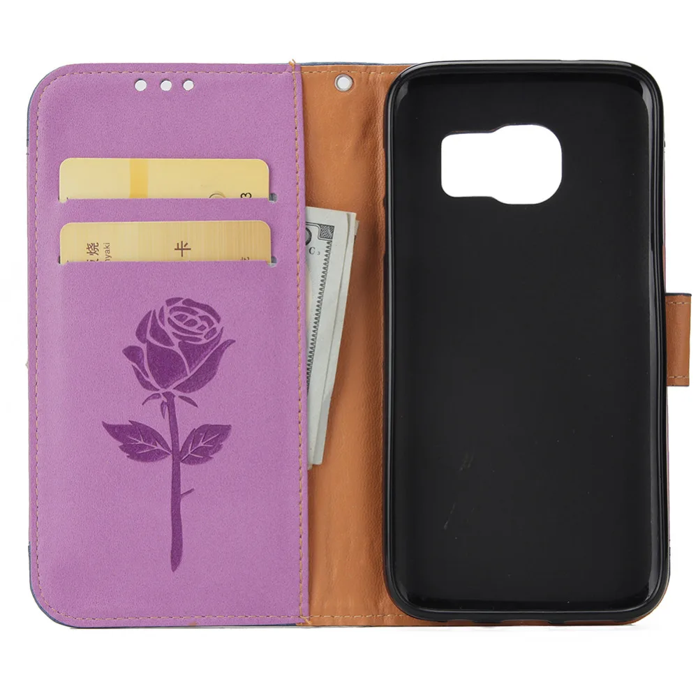 Wallet Case Flip Leather Cover for Samsung Galaxy S7 Edge Phone Magnet Kickstand Feature w/ Hand Strap &amp Card Slots | Мобильные