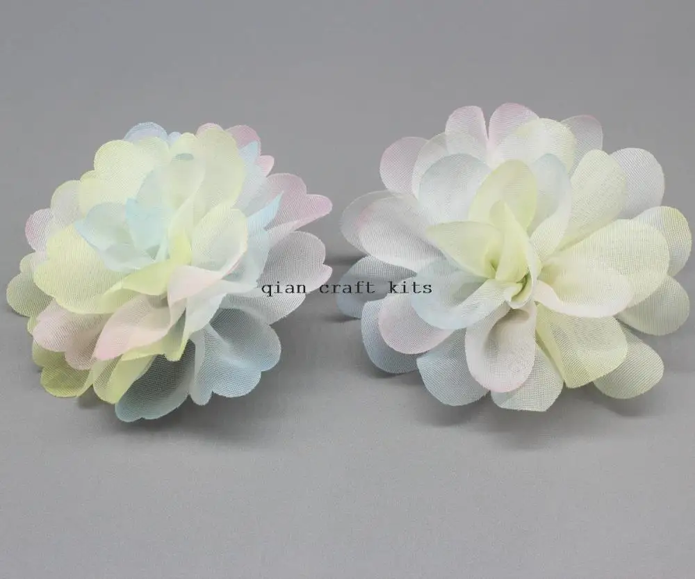 

12pcs organza hand tie dye Hair Clip brooch -Bridal Hair Piece-Bride-Flower Hair Clip-Bridesmaid-Organza Flower free gift bag