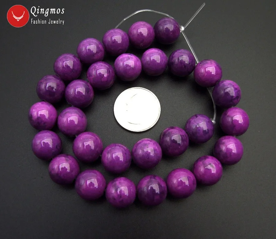 Бусины Из Натурального Sugilite фиолетовые круглые бусины 14 мм для рукоделия