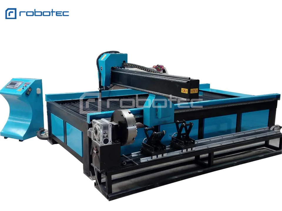 

Automatic cnc plasma cutting machine for 0-30mm steel cutting/1325 1530 plasma cutter with rotary head for metal pipe