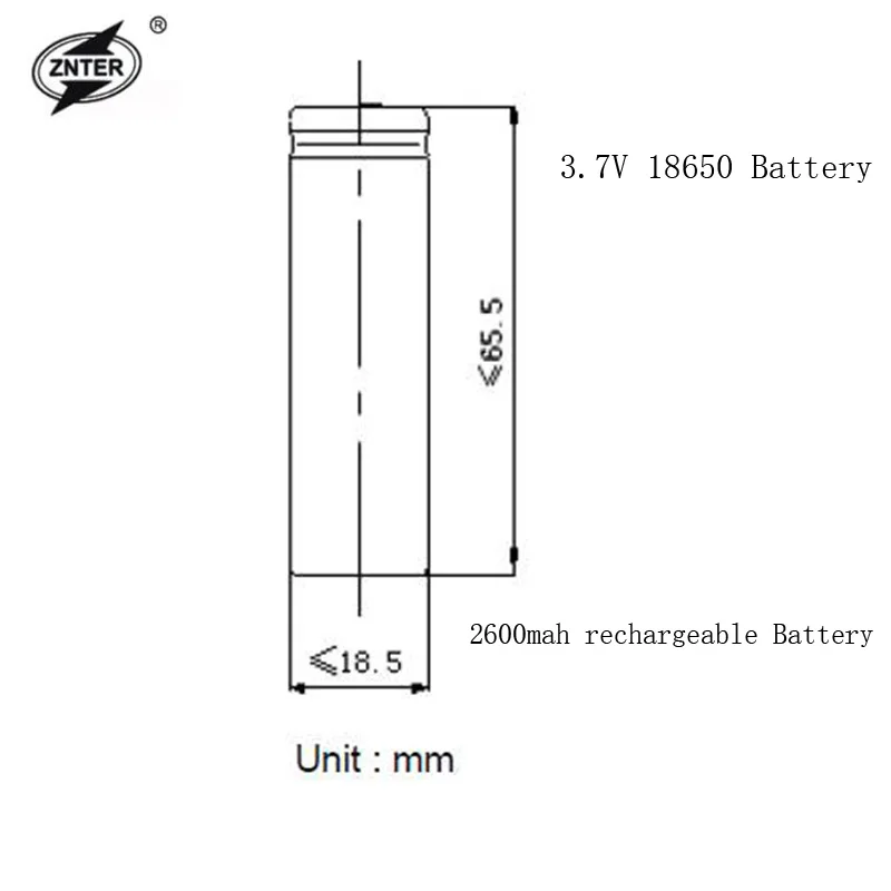 ZNTER оригинальный аккумулятор 3 7 V 18650 2600mAh литий ионный Аккумулятор с большим