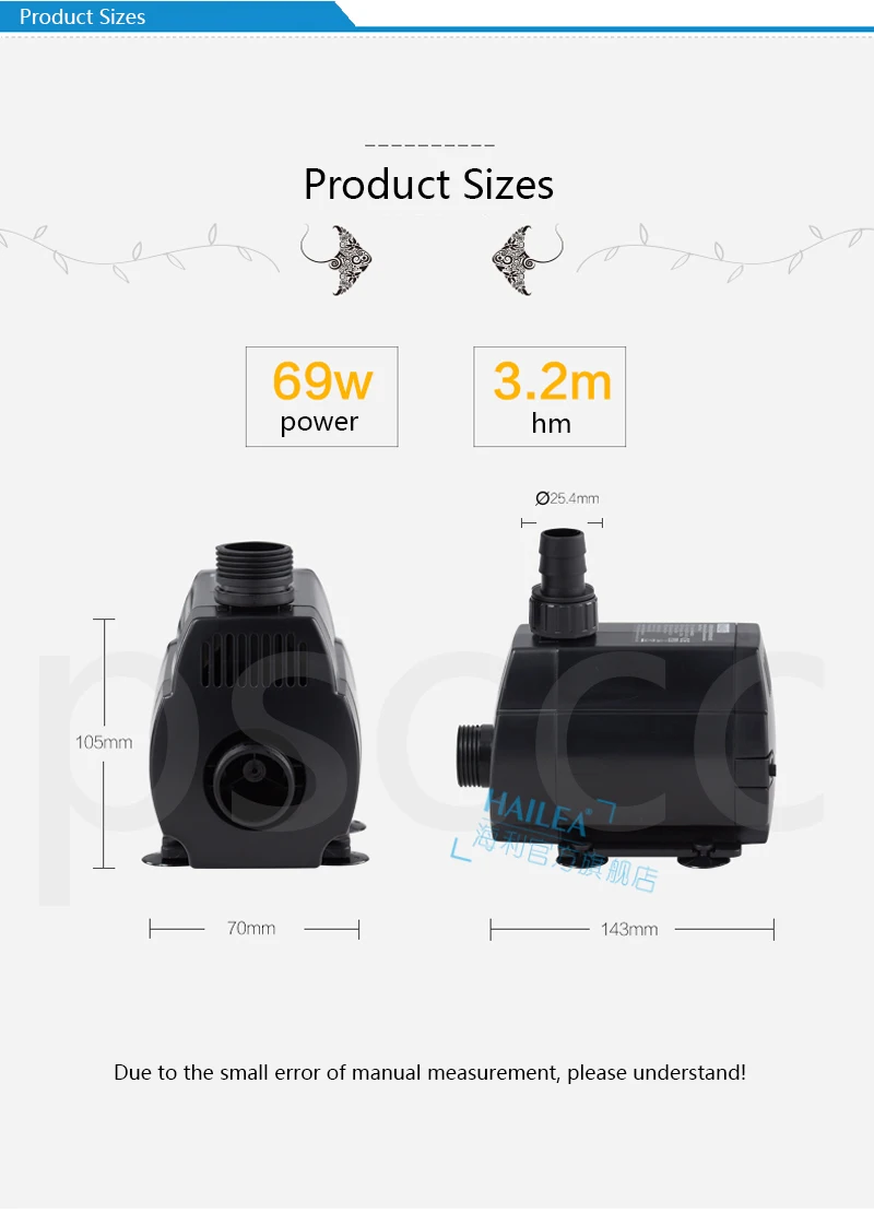 Hailea HX-6830 HX-6840 HX-6850 HX6830 HX6840 HX6850 рыбы водяной насос. Многофункциональный погружной насос для аквариума