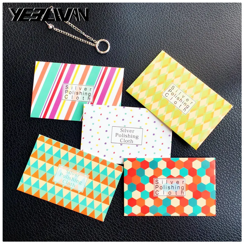 50pcs/Lot Silver Polish Cloth Customize Pattern Anti Tarnish Wipe Maintain Jewelry Tools Special Polishing Clean | Украшения и