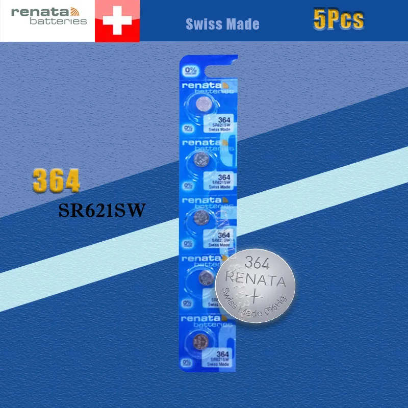 Аккумулятор для часов 5 Xrenata с оксидом серебра 364 SR621SW 621 1 55 в 100% оригинальный бренд