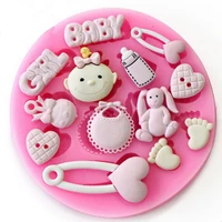 luyou 1pcs baby toy silicone mold fondant mould cake decorating tools cake gumpaste moldssugarcraft kitchen accessories fm1641