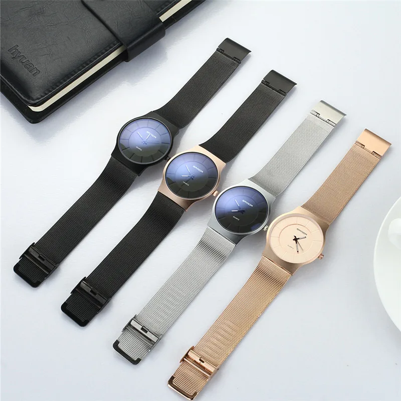 SANDA кварцевые часы для мужчин модные из нержавеющей стали бизнес