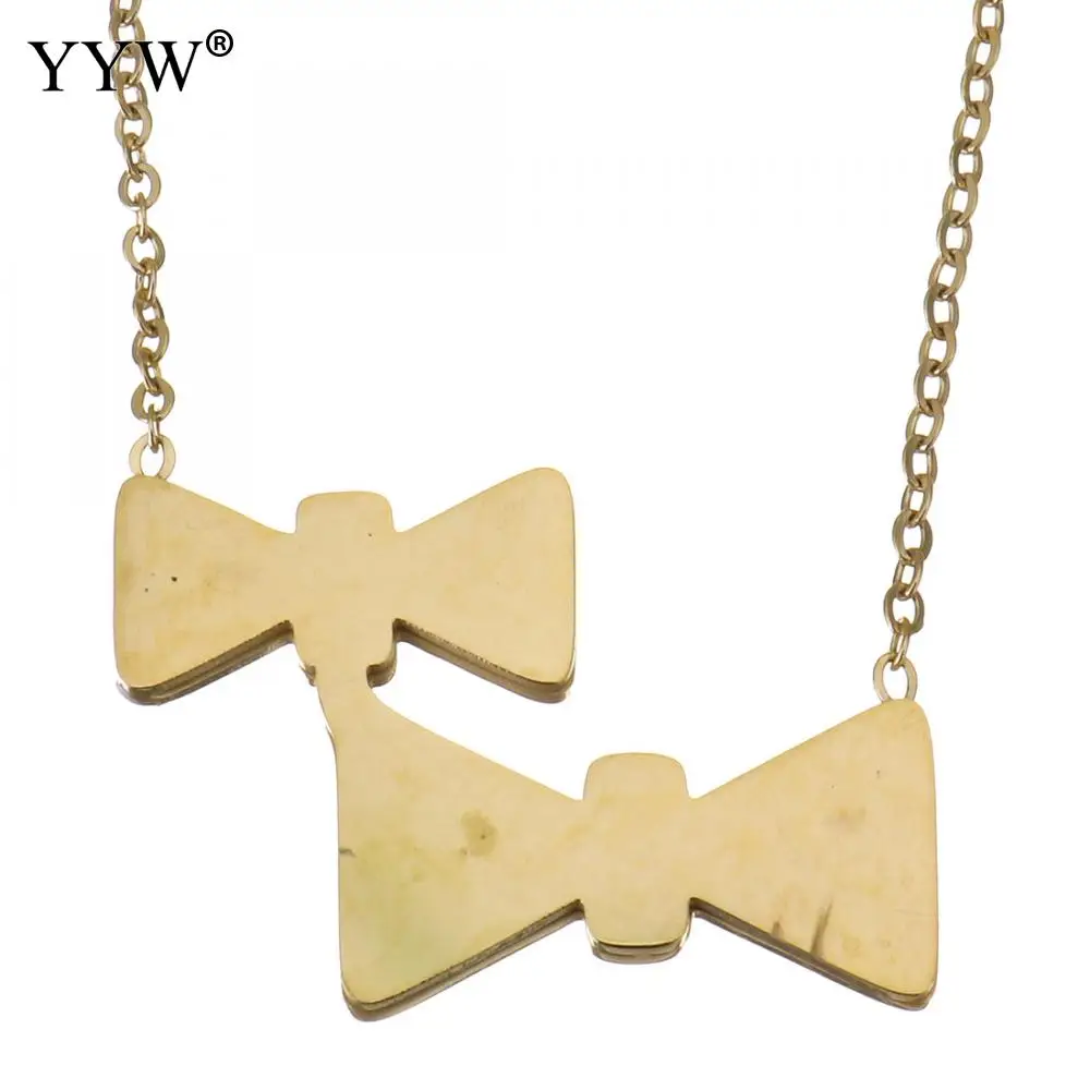 Necklace with pendant fashion crystal women female chain necklace New arrival trendy 15 inch 2 Inch extender Bowknot | Украшения и