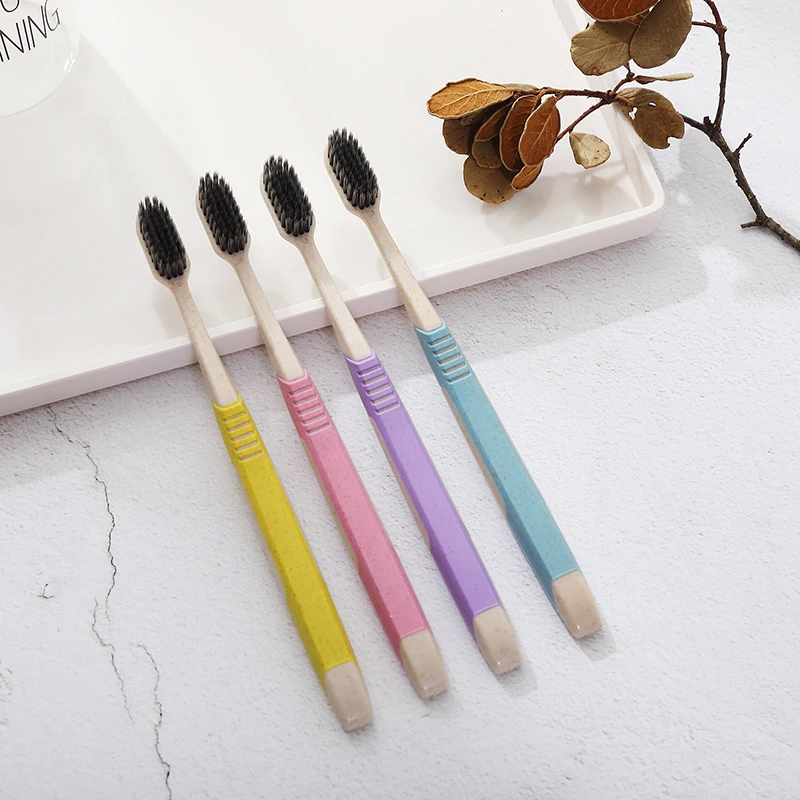 Экологичная зубная щетка 2 шт. мягкая тонкая с древесным углем для очистки