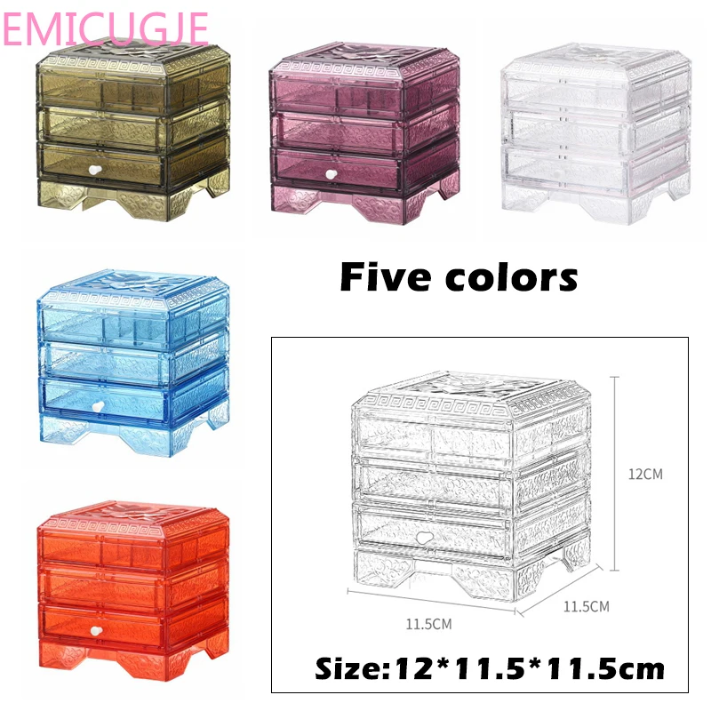 Drawer Makeup Organizer Ring Earring Container Casket Jewelry Display Desk Decor Clear Acrylic Storage Case Box | Дом и сад